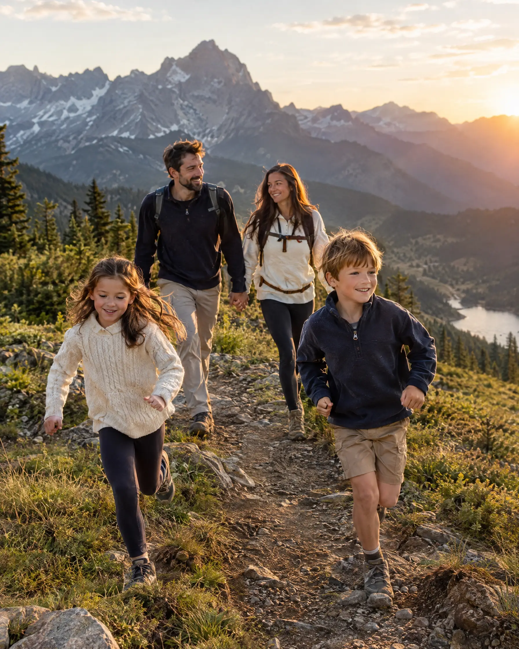 Family together outdoors
